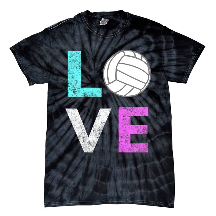 Girls Love Volleyball Best Fun Birthday Gift TShirt Tie-Dye T-Shirt