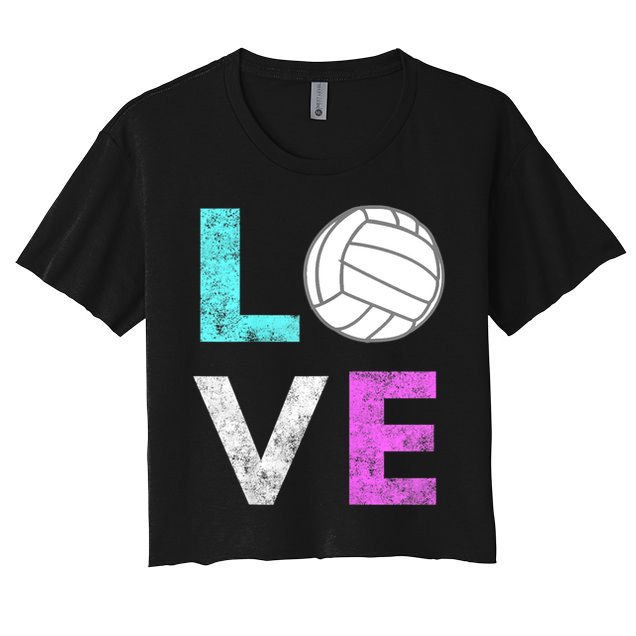 Girls Love Volleyball Best Fun Birthday Gift TShirt Women's Crop Top Tee
