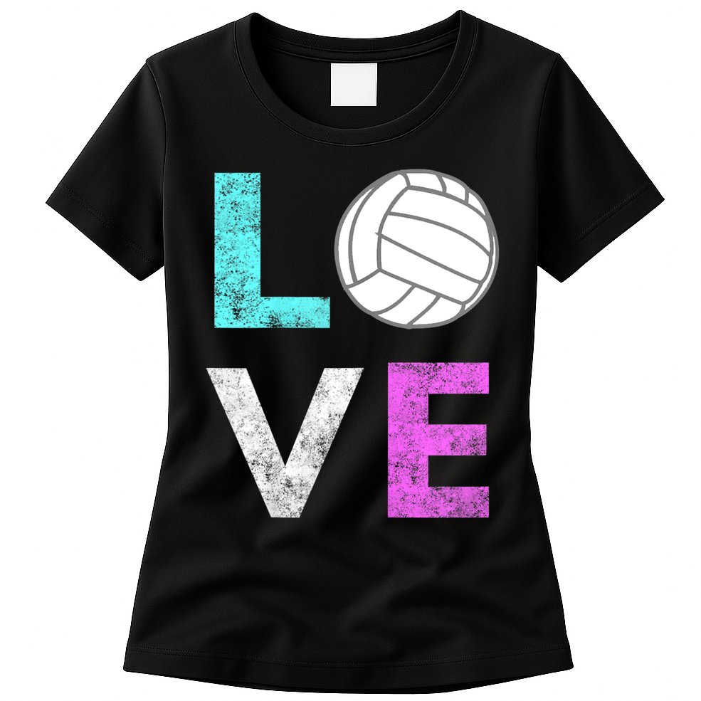 Girls Love Volleyball Best Fun Birthday Gift TShirt Womens T-Shirt