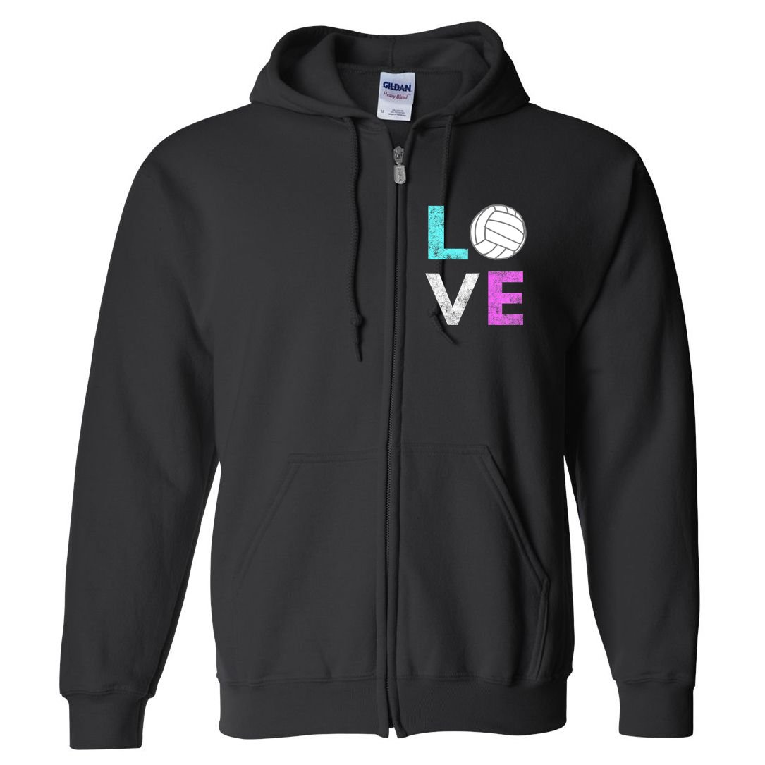 Girls Love Volleyball Best Fun Birthday Gift TShirt Full Zip Hoodie
