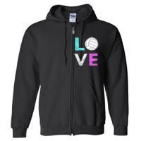 Girls Love Volleyball Best Fun Birthday Gift TShirt Full Zip Hoodie