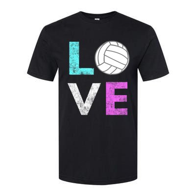 Girls Love Volleyball Best Fun Birthday Gift TShirt Softstyle CVC T-Shirt