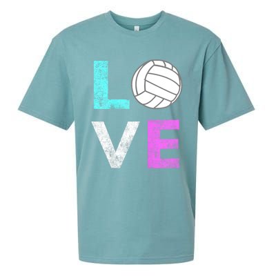 Girls Love Volleyball Best Fun Birthday Gift TShirt Sueded Cloud Jersey T-Shirt