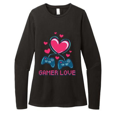 Gamer Love Video Games Funny Gamer For Valentines Day Gift Womens CVC Long Sleeve Shirt