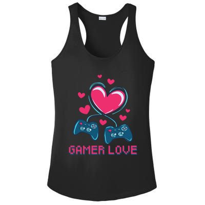 Gamer Love Video Games Funny Gamer For Valentines Day Gift Ladies PosiCharge Competitor Racerback Tank