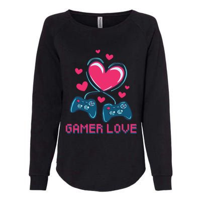 Gamer Love Video Games Funny Gamer For Valentines Day Gift Womens California Wash Sweatshirt