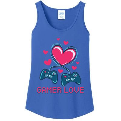 Gamer Love Video Games Funny Gamer For Valentines Day Gift Ladies Essential Tank