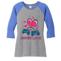 Gamer Love Video Games Funny Gamer For Valentines Day Gift Women's Tri-Blend 3/4-Sleeve Raglan Shirt