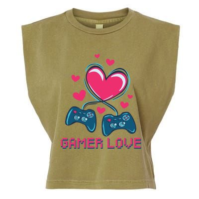 Gamer Love Video Games Funny Gamer For Valentines Day Gift Garment-Dyed Women's Muscle Tee