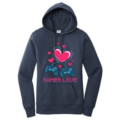 Gamer Love Video Games Funny Gamer For Valentines Day Gift Women's Pullover Hoodie