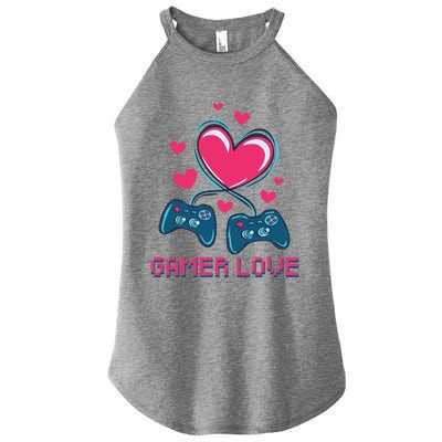 Gamer Love Video Games Funny Gamer For Valentines Day Gift Women's Perfect Tri Rocker Tank