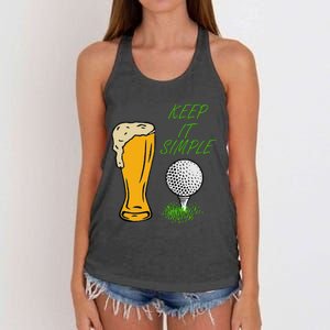 Golf Life With Glass Of Beer Keep It Simple Women's Knotted Racerback Tank