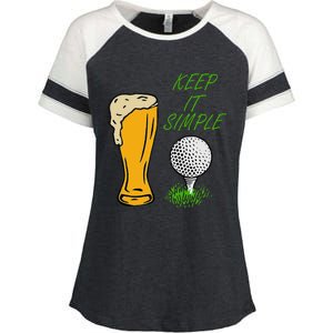 Golf Life With Glass Of Beer Keep It Simple Enza Ladies Jersey Colorblock Tee