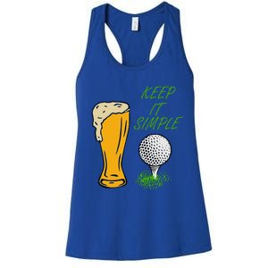 Golf Life With Glass Of Beer Keep It Simple Women's Racerback Tank