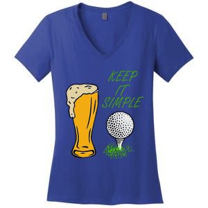 Golf Life With Glass Of Beer Keep It Simple Women's V-Neck T-Shirt