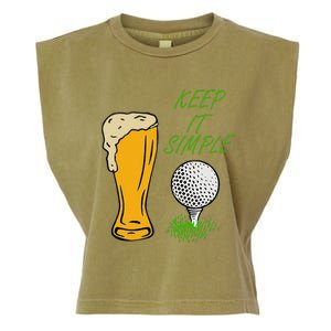 Golf Life With Glass Of Beer Keep It Simple Garment-Dyed Women's Muscle Tee