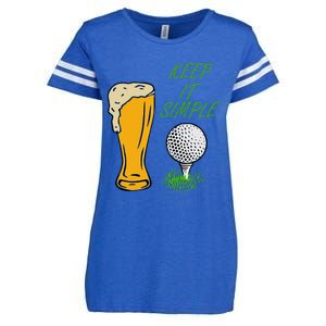 Golf Life With Glass Of Beer Keep It Simple Enza Ladies Jersey Football T-Shirt