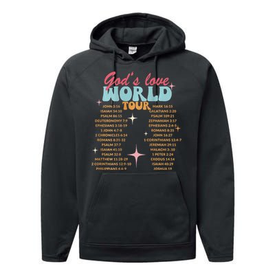 God's Love World Tour Christian Bible Verse Aesthetic (Back) Performance Fleece Hoodie