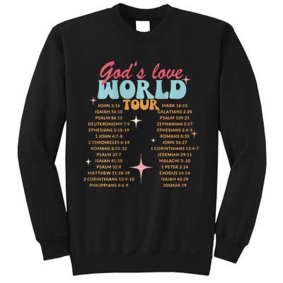 God's Love World Tour Christian Bible Verse Aesthetic (Back) Sweatshirt