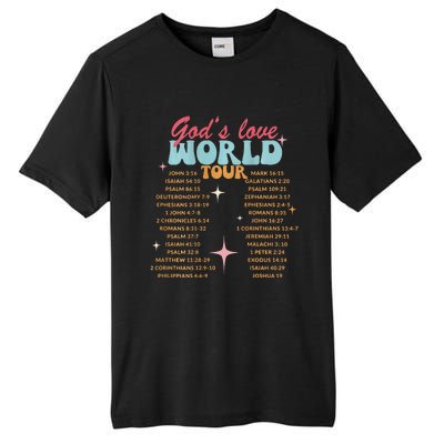 God's Love World Tour Christian Bible Verse Aesthetic (Back) Tall Fusion ChromaSoft Performance T-Shirt