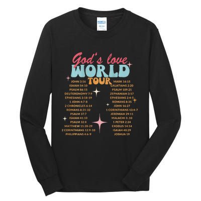 God's Love World Tour Christian Bible Verse Aesthetic (Back) Tall Long Sleeve T-Shirt