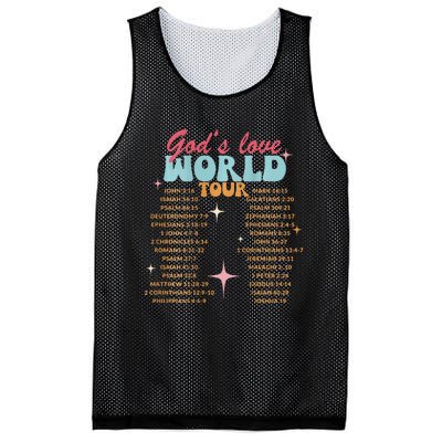 God's Love World Tour Christian Bible Verse Aesthetic (Back) Mesh Reversible Basketball Jersey Tank