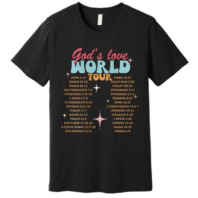 God's Love World Tour Christian Bible Verse Aesthetic (Back) Premium T-Shirt