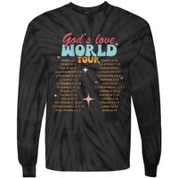 God's Love World Tour Christian Bible Verse Aesthetic (Back) Tie-Dye Long Sleeve Shirt