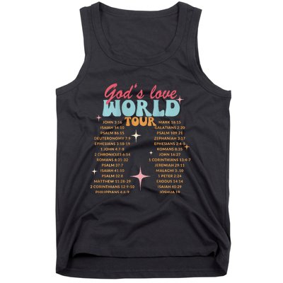 God's Love World Tour Christian Bible Verse Aesthetic (Back) Tank Top