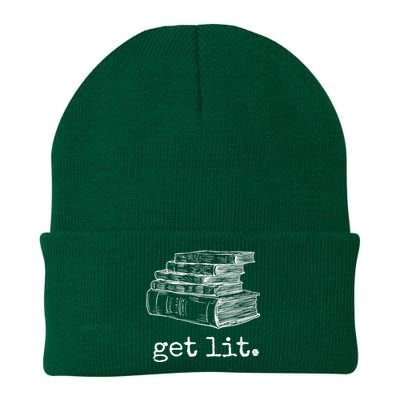 Get Lit With Books Funny Meme Knit Cap Winter Beanie