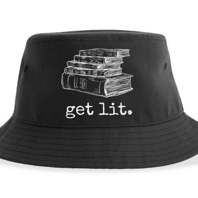 Get Lit With Books Funny Meme Sustainable Bucket Hat