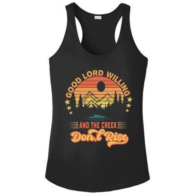 Good Lord Willing The Creek DonT Rise Ladies PosiCharge Competitor Racerback Tank