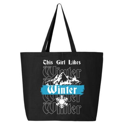 Girl Likes Winter Cozy Winter Days Nature Snowflakes Great Gift 25L Jumbo Tote