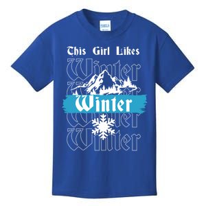 Girl Likes Winter Cozy Winter Days Nature Snowflakes Great Gift Kids T-Shirt