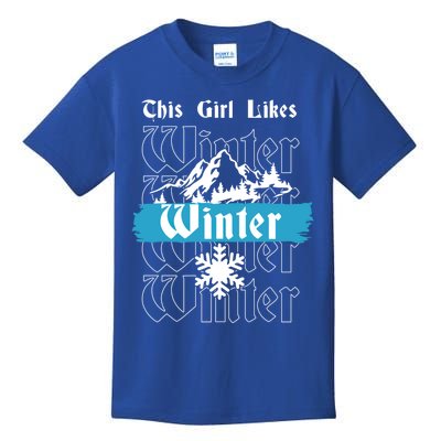 Girl Likes Winter Cozy Winter Days Nature Snowflakes Great Gift Kids T-Shirt