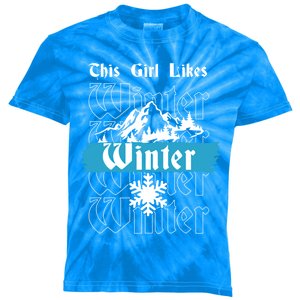 Girl Likes Winter Cozy Winter Days Nature Snowflakes Great Gift Kids Tie-Dye T-Shirt