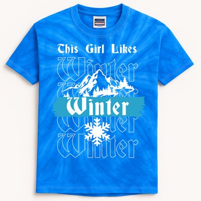 Girl Likes Winter Cozy Winter Days Nature Snowflakes Great Gift Kids Tie-Dye T-Shirt