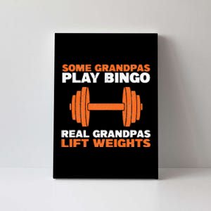 Grandpa Lift Weights Bodybuilding Grandfather Weightlifting Canvas