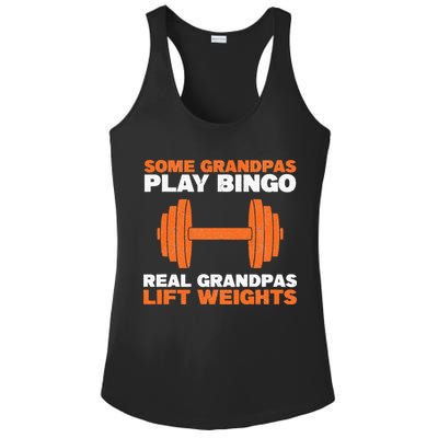 Grandpa Lift Weights Bodybuilding Grandfather Weightlifting Ladies PosiCharge Competitor Racerback Tank