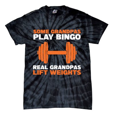 Grandpa Lift Weights Bodybuilding Grandfather Weightlifting Tie-Dye T-Shirt