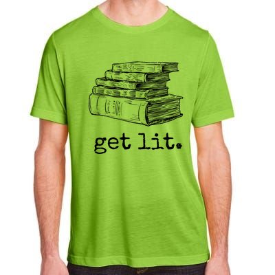 Get Lit With Books Funny Meme Gift For Book Lover, Reading TShirt Adult ChromaSoft Performance T-Shirt