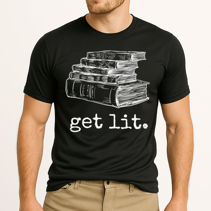 Get Lit With Books Funny Meme Gift For Book Lover, Reading TShirt Performance Shirt