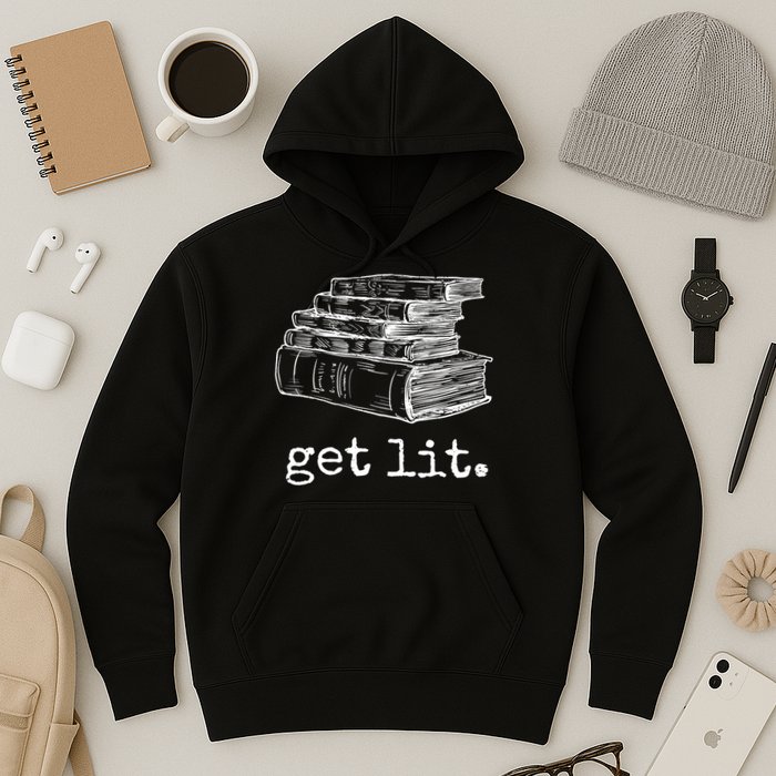 Get Lit With Books Funny Meme Gift For Book Lover, Reading TShirt Hoodie
