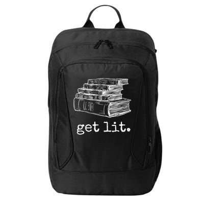 Get Lit With Books Funny Meme Gift For Book Lover, Reading TShirt City Backpack