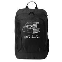 Get Lit With Books Funny Meme Gift For Book Lover, Reading TShirt City Backpack