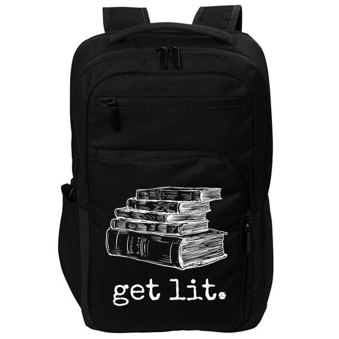Get Lit With Books Funny Meme Gift For Book Lover, Reading TShirt Impact Tech Backpack