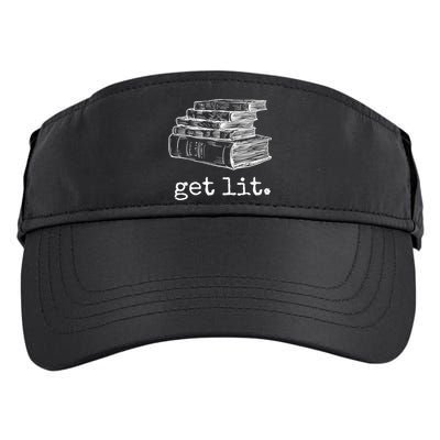 Get Lit With Books Funny Meme Gift For Book Lover, Reading TShirt Adult Drive Performance Visor