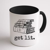 Get Lit With Books Funny Meme Gift For Book Lover, Reading TShirt Mug