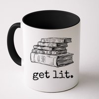 Get Lit With Books Funny Meme Gift For Book Lover, Reading TShirt Mug