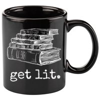 Get Lit With Books Funny Meme Gift For Book Lover, Reading TShirt 11oz C Handle Ceramic Mug